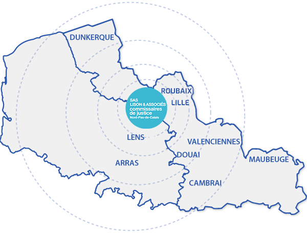 Carte - Huissiers de justice associés à Roubaix